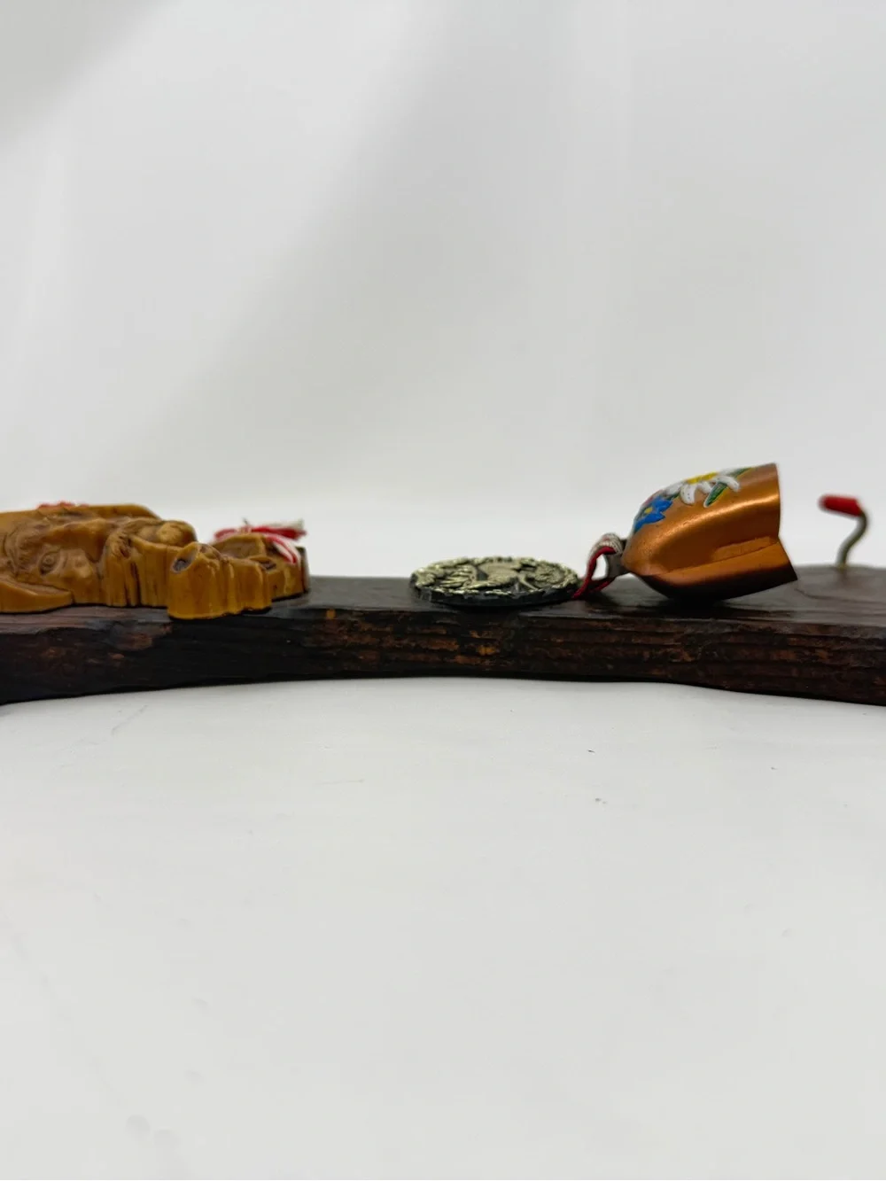 Vintage Austrian Folk Art Key Rack 2-Hook Liechtenstein Kitsch Cottage core